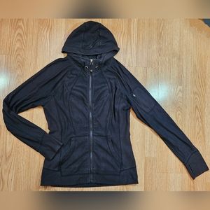 Athleta womens blazk zip up hoodie size Large